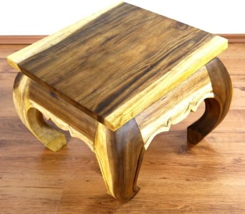 livasia aufklappbarer Opiumtisch, Massivholztisch, Beistelltisch, Couchtisch (Natur), Natur