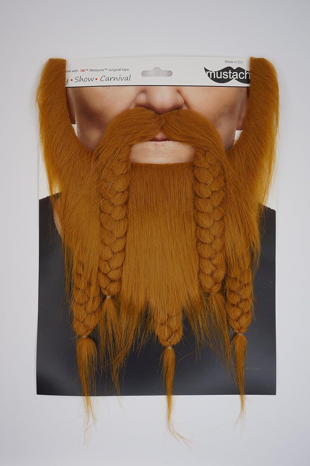 Mustaches Selbstklebender Viking Dward Falscher Bart, Neuheit, Falsche Gesichtsbehaarung, Kostümzube