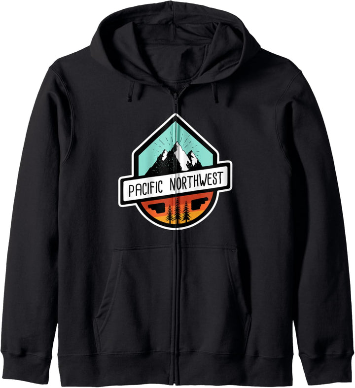 PNW Pacific Northwest Abzeichen Bergwald Geschenk Kapuzenjacke
