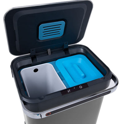SVITA Sensor-Mülleimer 60L Aktivkohle- und Selbstreinigungs-Funktion Grau, Grau