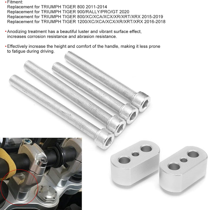 Motorrad Lenkererhöhung, Fydun 2St CNC-Aluminiumlegierung Distanzstück für Lenkererhöhung Anheben De