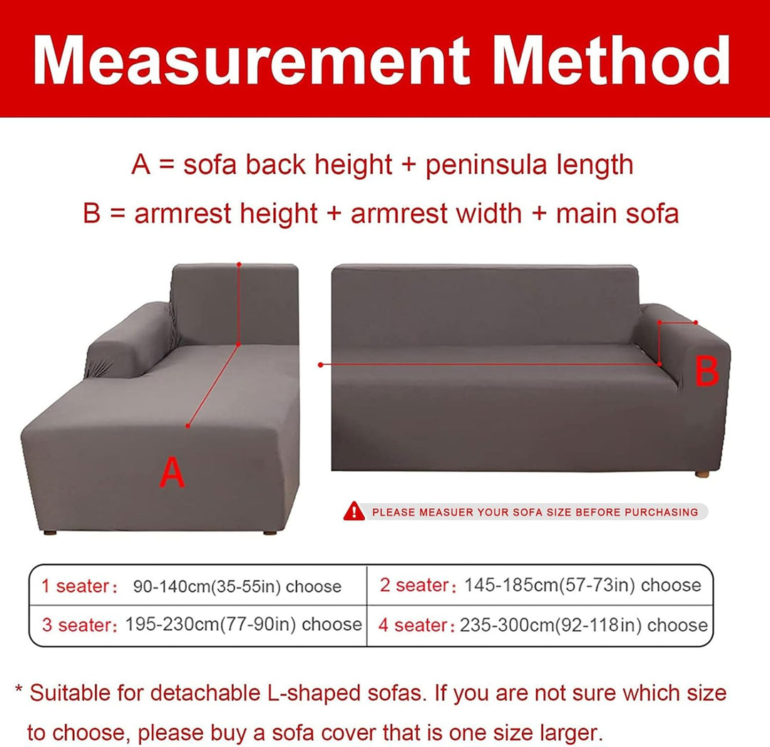 Jaotto Sofa Überwürfe Sofabezug Elastische Spandex Stretch Sofabezüge Couchbezug für L-Form Sofa Uni