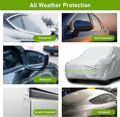 Favoto Autoabdeckung Vollgarage Auto Autoabdeckplane Outdoor - Wasserdicht Autohülle Autoplane Kompa