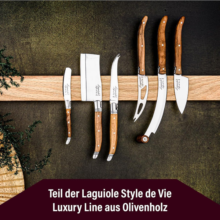 Laguiole Style de Vie Käsemesser-Set Luxury Line, 3-teilig, Olivenholz