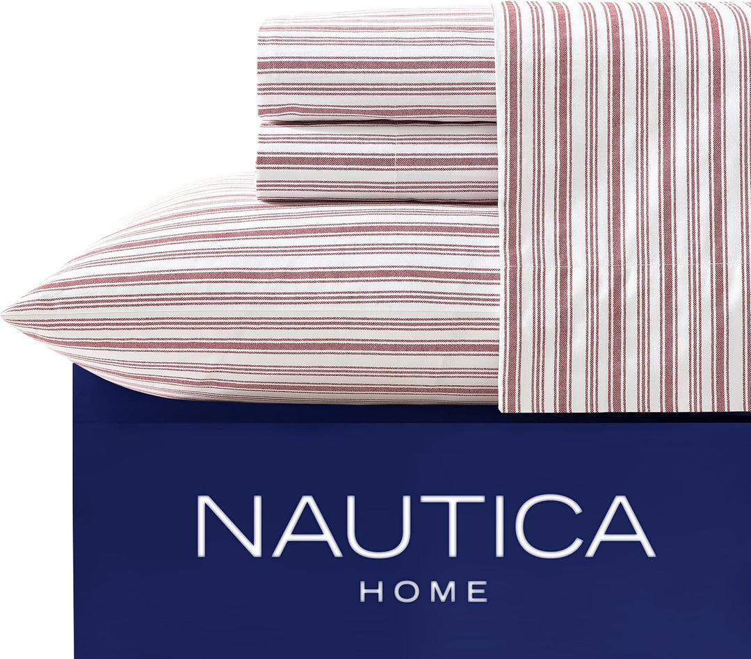 Nautica - Perkal-Kollektion – Bettwäsche-Set – 100% Baumwolle, knackig und kühl, leichte und feuchti