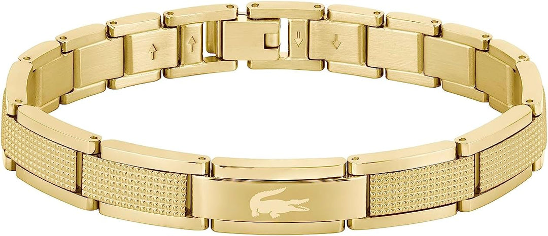 Lacoste Armband mit Knebelverschluss für Herren Kollektion STENCIL Yellow Gold, Yellow Gold