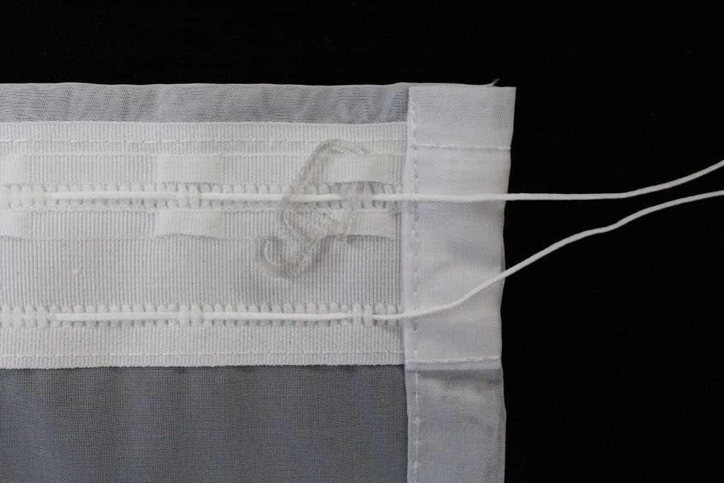 EASYHomefashion Hochwertige Fertiggardine Voile Store Deko Schal mit Faltenband Bleiband 3-Falten-KR