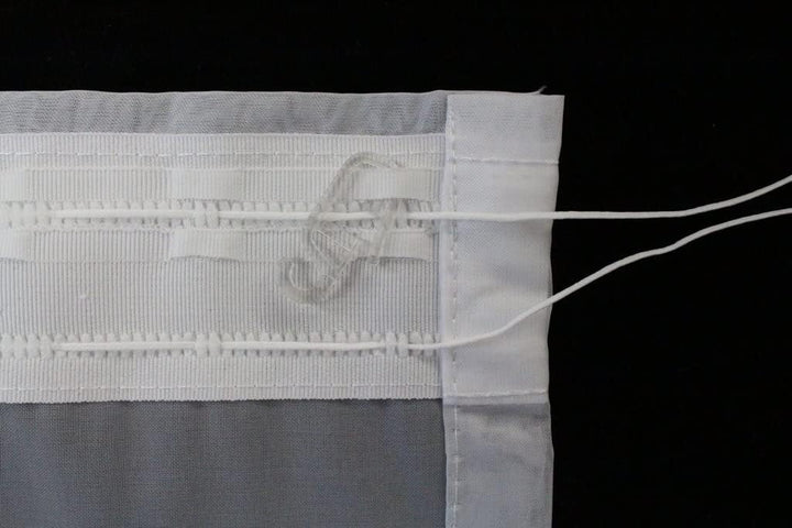 EASYHomefashion Hochwertige Fertiggardine Voile Store Deko Schal mit Faltenband Bleiband 3-Falten-KR