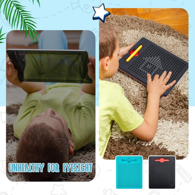 Faccito 2 Stück Kleine Magnetische Zeichenbretter Magnet Stahlkugel Zeichenbrett mit Stift Magnetisc