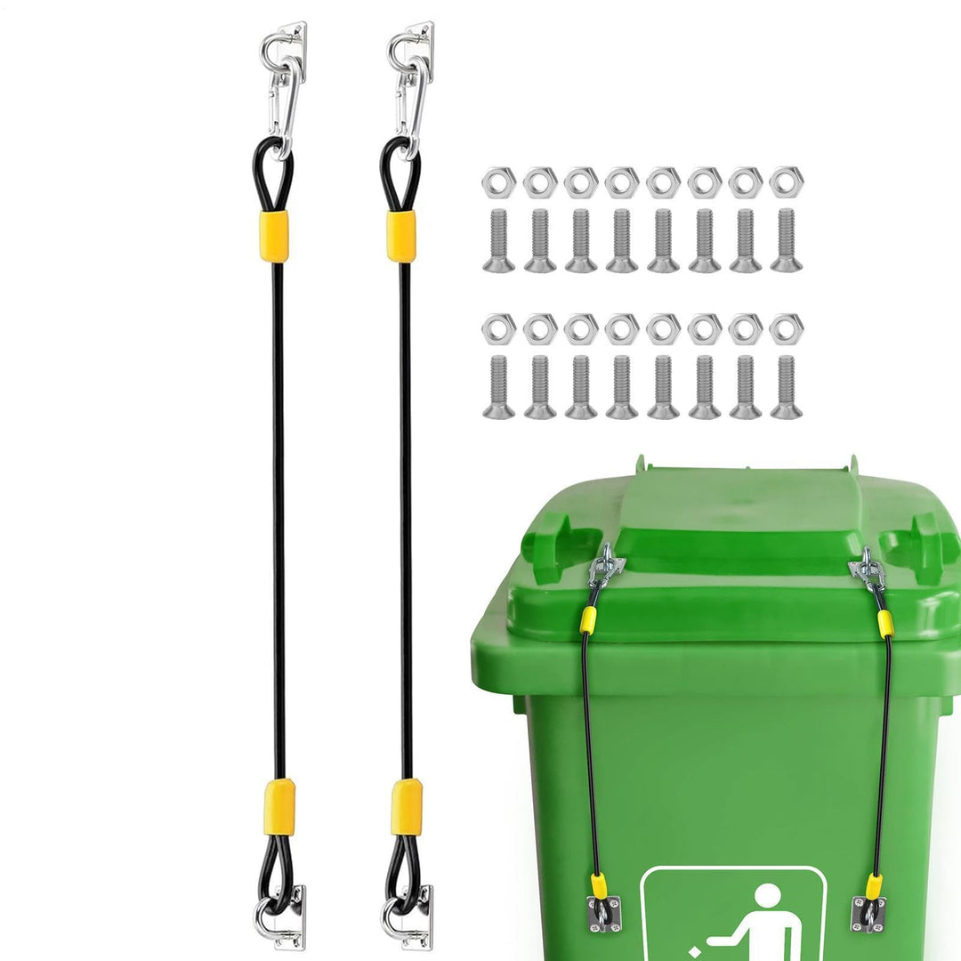 Bear Proof Garbage Can Lock 2PCS Rubber Coated Twisted Wire Rope Lock Kit
