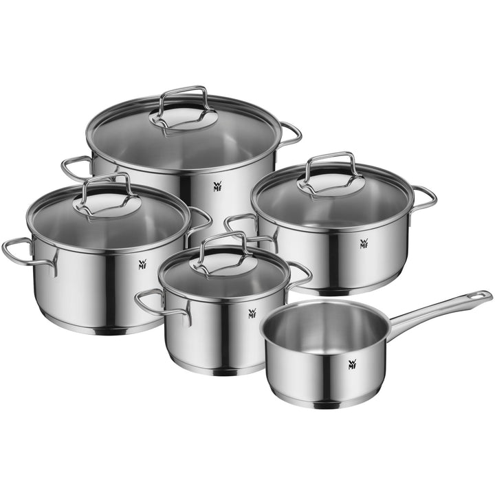 WMF Astoria Vorteils Topfset Induktion 5-teilig, Kochtopf Set mit Glasdeckel, Cromargan Edelstahl po