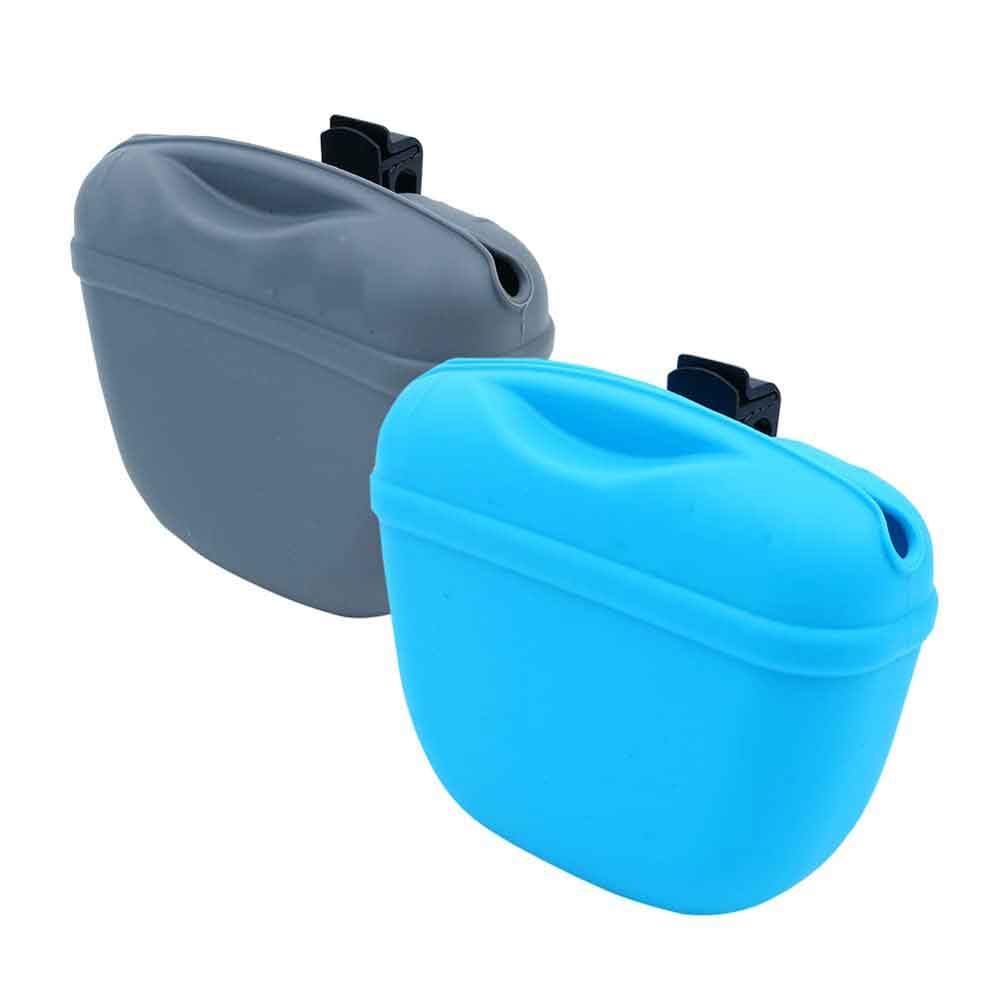 Futterbeutel 2-er Set für Hunde aus lebensmittelechtem Silikon, 12.5x4x10.5 cm, Leckerlitasche mit M