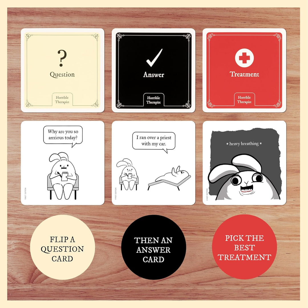 Exploding Kittens Horrible Therapist: Extra Horrible Edition by 3-8 Players - Ages 17+ - 15 Minutes