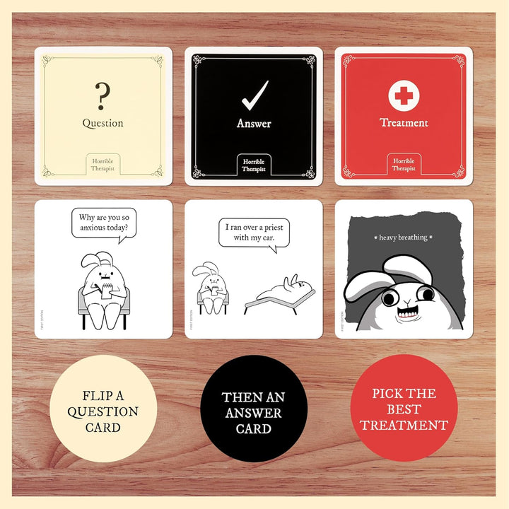 Exploding Kittens Horrible Therapist: Extra Horrible Edition by 3-8 Players - Ages 17+ - 15 Minutes