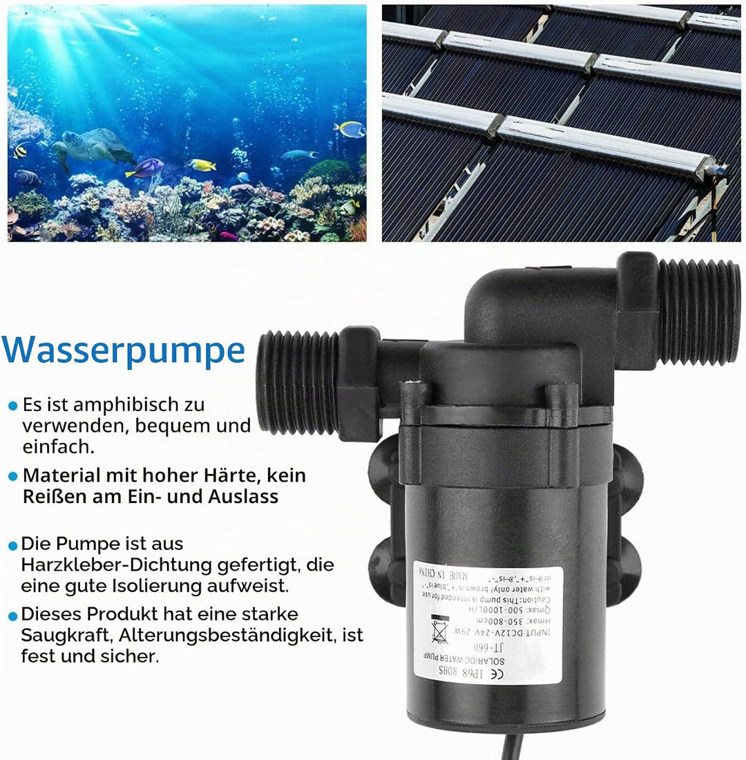 Bürstenlose DC-Wasserpumpe, bürstenlose Mini-DC-Wasserpumpe für Solarwarmwasserbereiter 24V -40 ℃ ~
