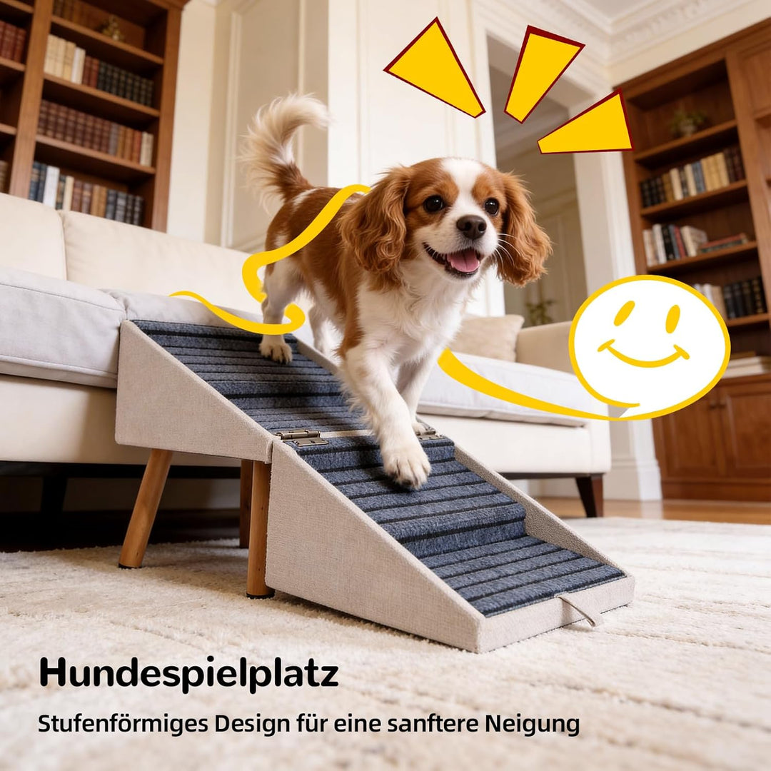 Hunderampe für Bett und Couch, Hundetreppe für grosse, mittlere und kleine Hunde, klappbare 2-in-1-H