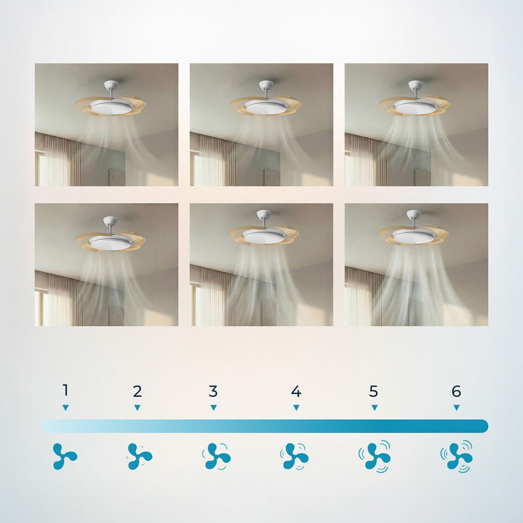 Cecotec Deckenventilator Aero 4500 Puzzle Invisible. 30 W, 6 Geschwindigkeiten, Fernbedienung, 7 cm