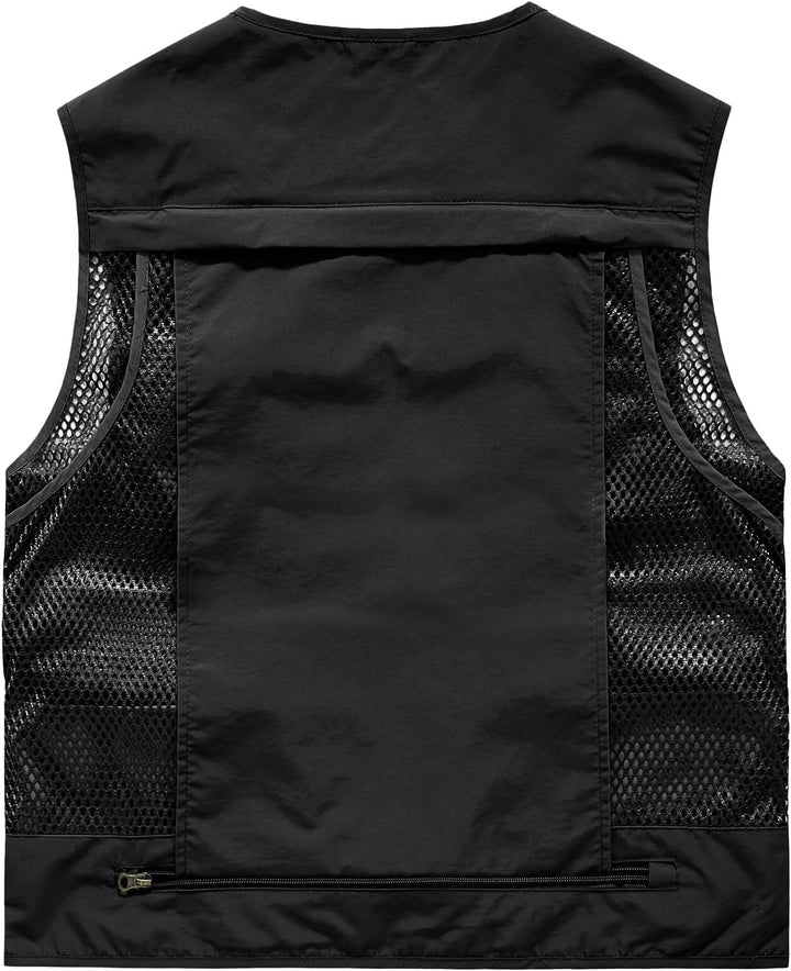 Herren Outdoor Weste Freizeit Schnelltrocknende Anglerweste mit vielen Taschen Sommer Ärmellos Jacke