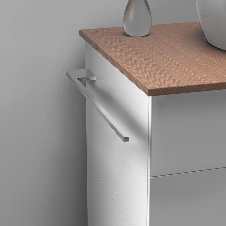 kalb | Handtuchhalter Slim für Waschtisch, Chrom, Aluminium, Länge: 400mm, Höhe: 8mm, Tiefe: 50mm