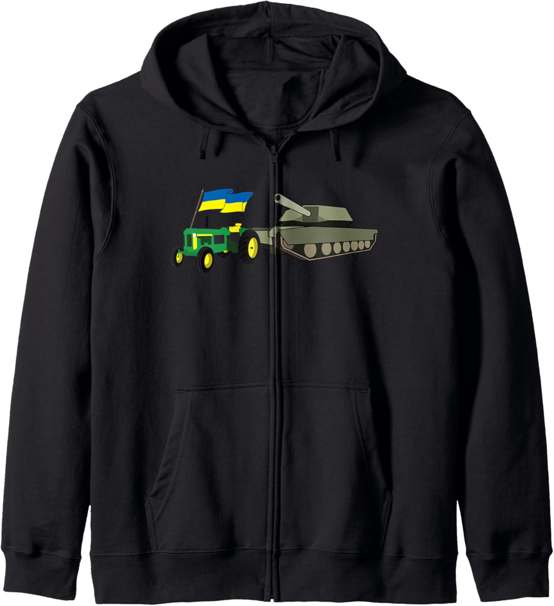 Ukrainischer Traktor Zugtank mit Ukraine-Flagge Kapuzenjacke