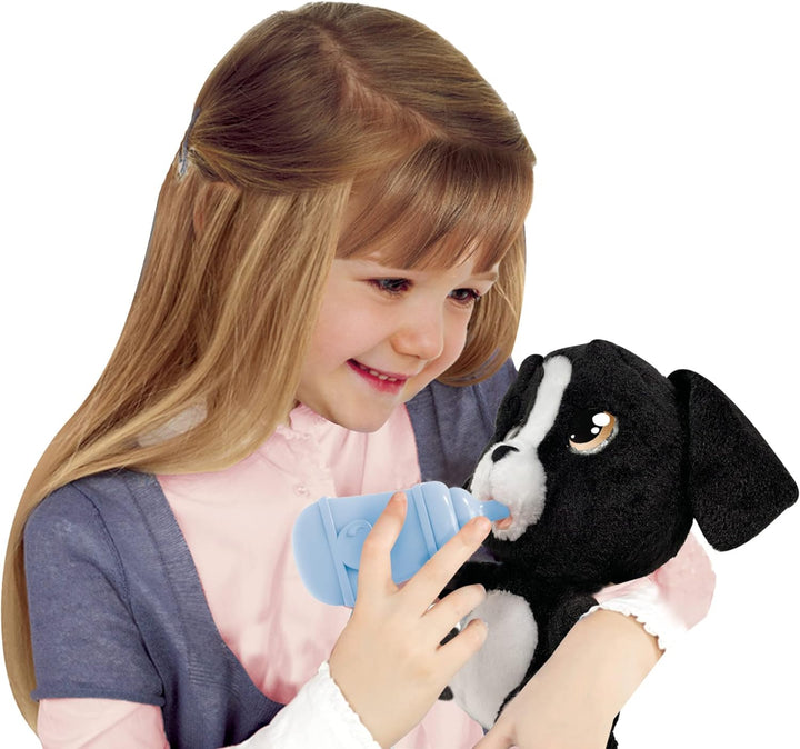 Giochi Preziosi Cry Pets Plüschtier mit Funktionen, Schwarz Plüschhund mit Funktionen, Plüschhund mi