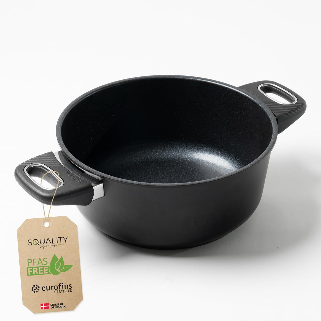 Premium Bräter Induktion 24cm PFAS frei | 3,5l Schmortopf | Antihaft beschichtete ofenfeste Pfanne a