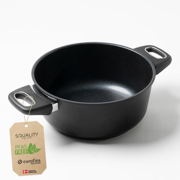 Premium Bräter Induktion 24cm PFAS frei | 3,5l Schmortopf | Antihaft beschichtete ofenfeste Pfanne a