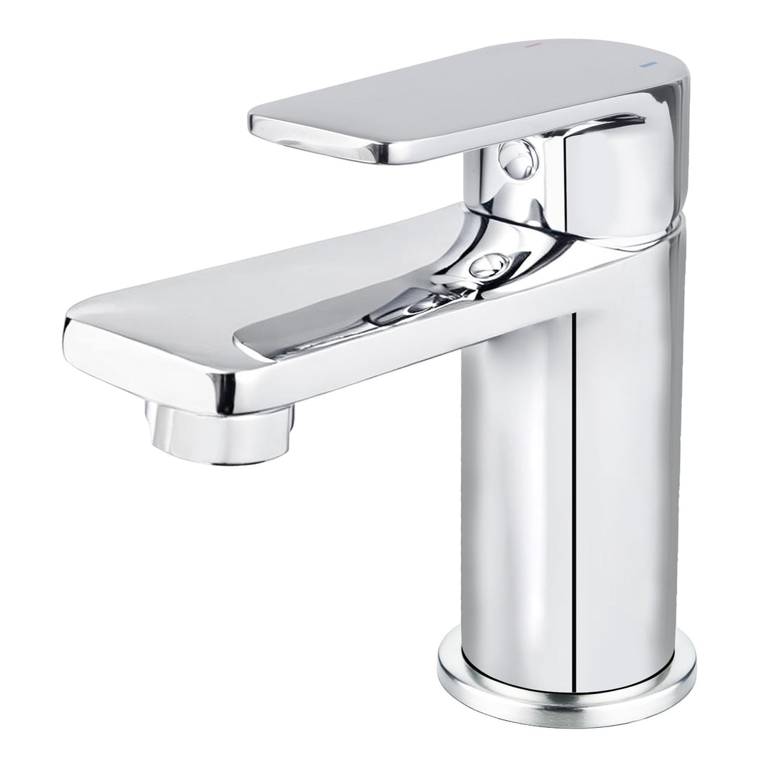 VANCOCO Wasserhahn Bad in Chrom, Höhe 86 mm, Wassersparend mit 24h Salzsprühtest (Klasse 10) – Einhe