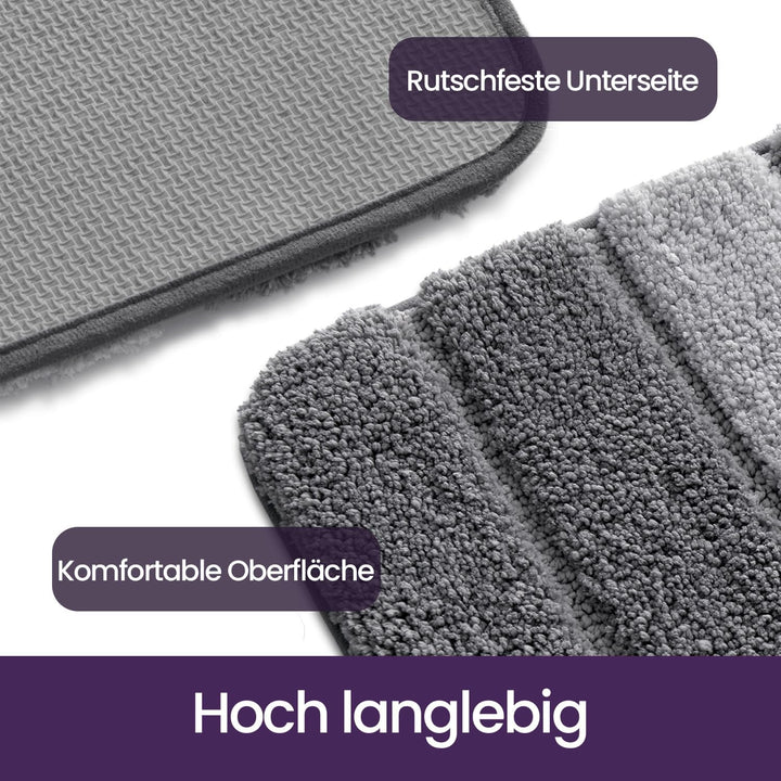 DEXI Badematte rutschfest 50 x 80 cm, Weich Badezimmerteppich Saugfähige Badteppich Waschbar Badvorl