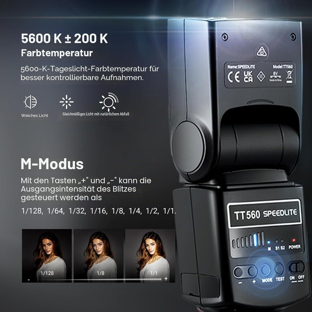 Neewer TT560 Kamera Blitz Speedlite für Canon Nikon Panasonic Olympus Pentax und andere DSLR-Kameras