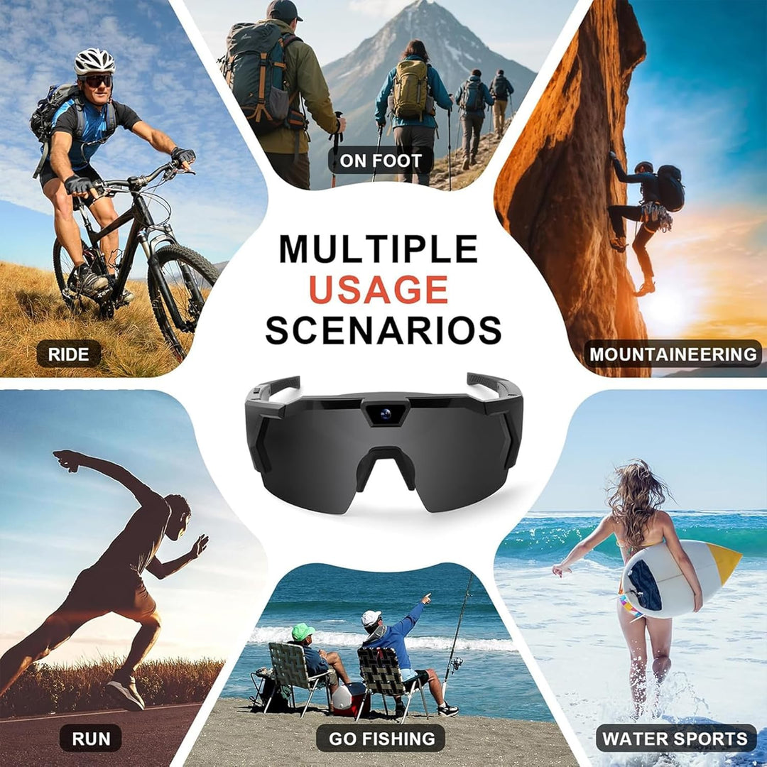 CXYP 4K POV-Sportbrille mit Kamera, 120° Ultra-Weitwinkel-HD, tragbare Körper-Abenteuer-Action-Brill