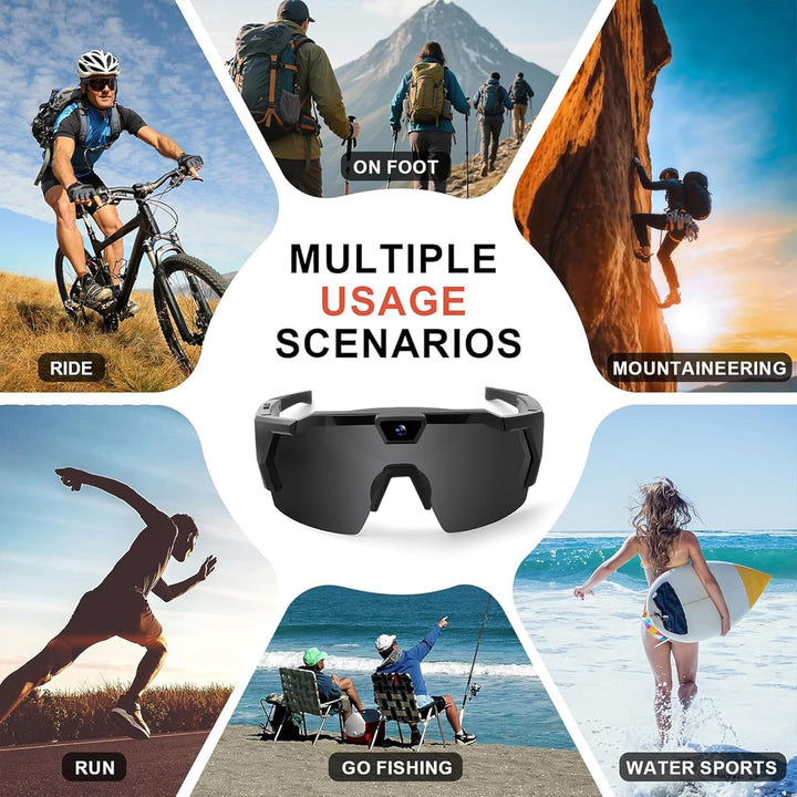 CXYP 4K POV-Sportbrille mit Kamera, 120° Ultra-Weitwinkel-HD, tragbare Körper-Abenteuer-Action-Brill