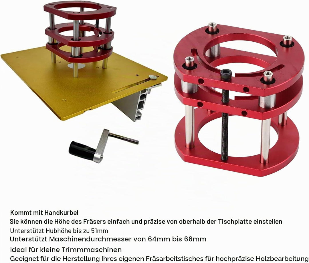 Router Lift Base für Oberfräsentisch Hubtisch 4 Backen Klemmung Frästisch Hubsystem Fräslift Base Hu
