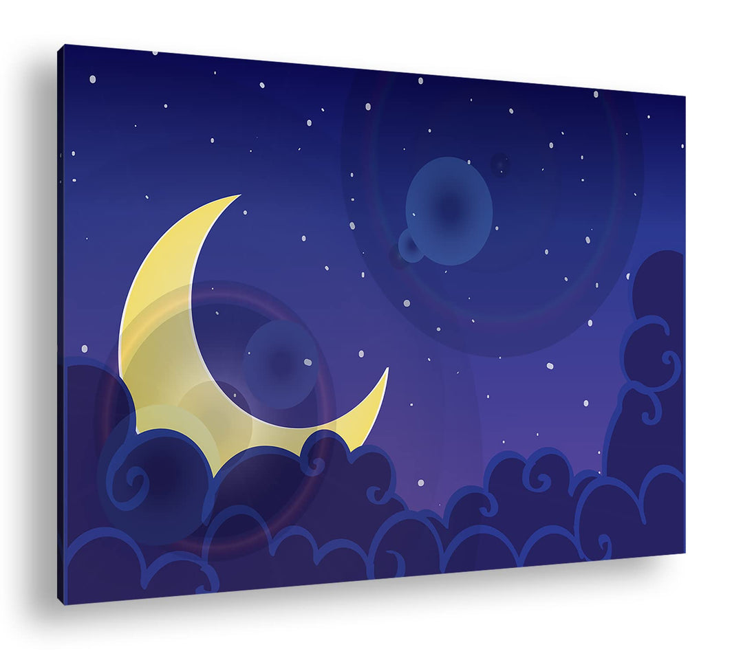 deyoli Mondlicht Nacht Format: 100x70 als Leinwandbild, Motiv fertig gerahmt auf Echtholzrahmen, Hoc