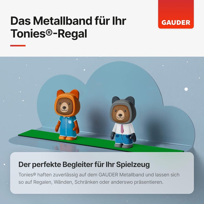 GAUDER Metallband selbstklebend grün I Ideal für Tonies®-Figuren & -Regale I Ferroband I Magnetband