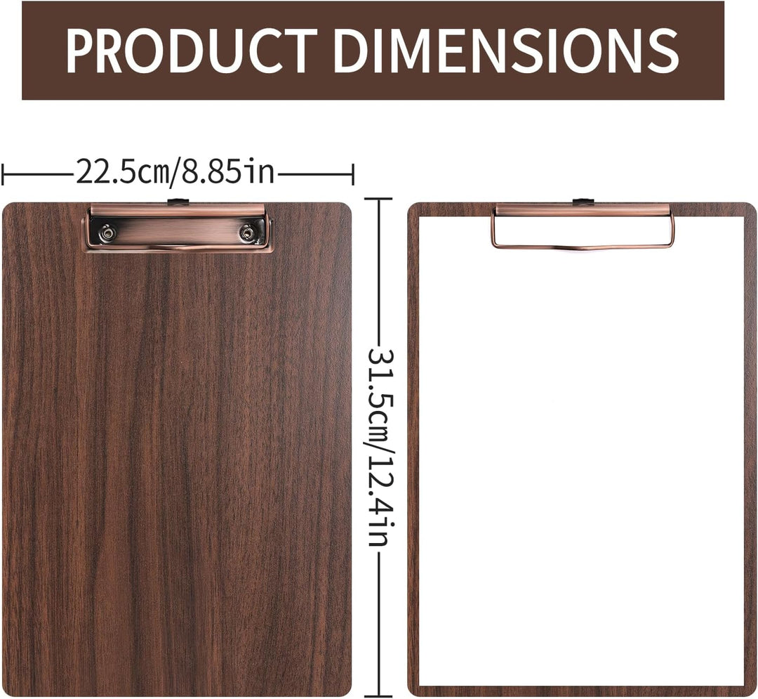 Klemmbrett A4,12 Stück Holz Klemmbretter mit Metalklemme,Schreibbrett Schreibplatte Clipboard A4- 12