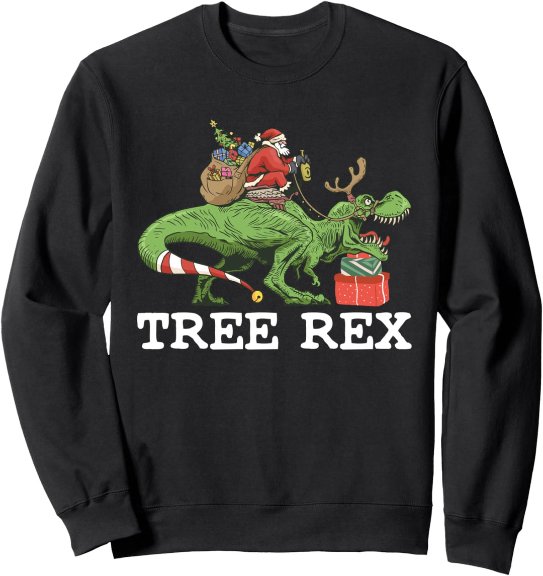 Tree Rex Schlafanzug mit Dinosaurier-Motiv, Weihnachtsmann, für Kinder Sweatshirt