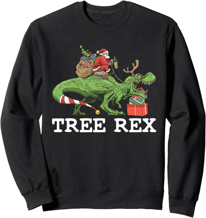 Tree Rex Schlafanzug mit Dinosaurier-Motiv, Weihnachtsmann, für Kinder Sweatshirt