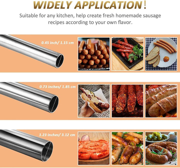 Wurstfüller Edelstahl Rohre, 3 Grössen Wurstfülltrichter Sausage Filler Fleischwolf Befestigung Wurs