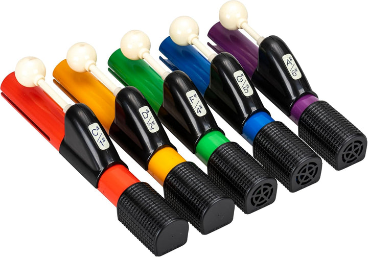 Betzold Handchimes in Boomwhackers®-Farben - farbige Klangstäbe Kinder Handglocken-Set chromatische