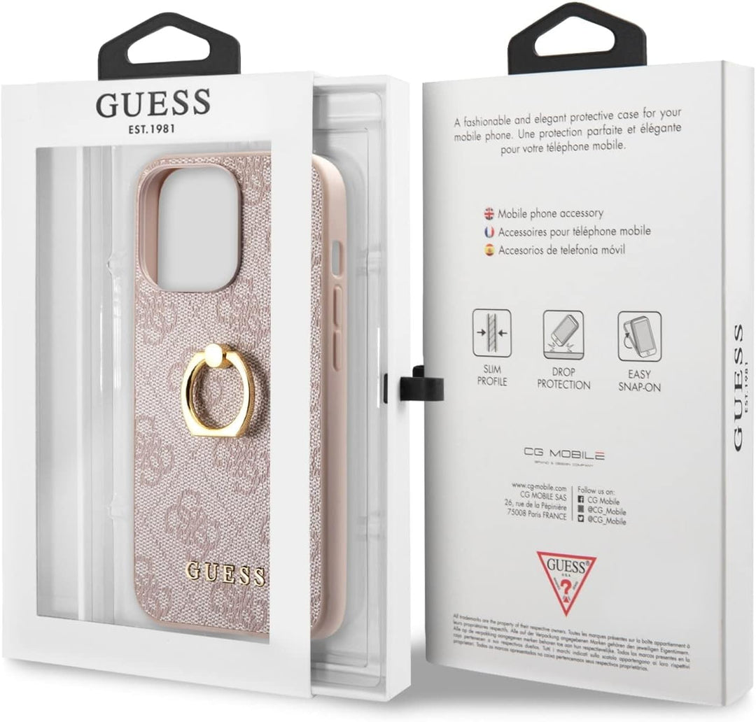 Guess GUHCP13X4GMRPI hülle für iPhone13 Pro Max 6,7" rosa 4G with Ring Stand