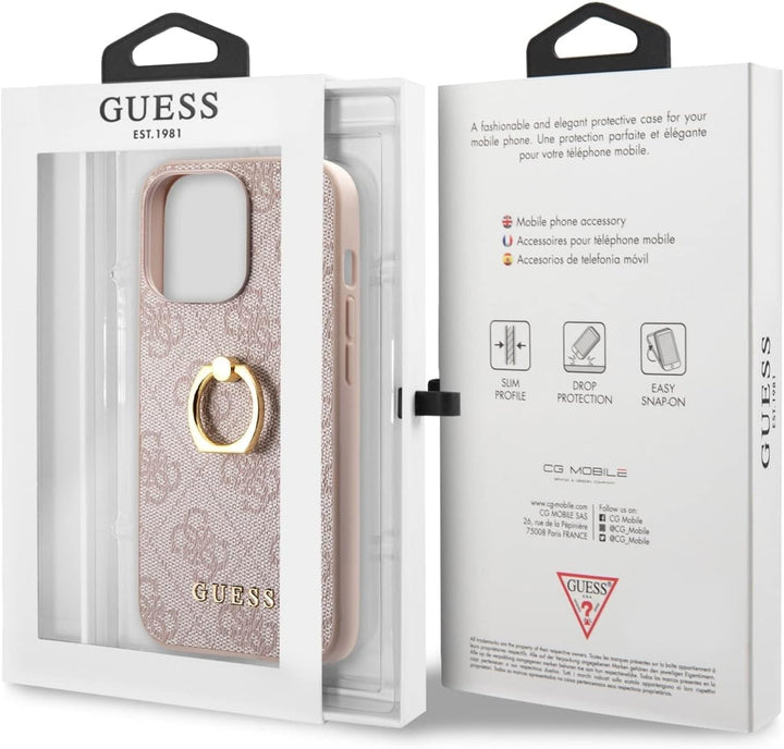 Guess GUHCP13X4GMRPI hülle für iPhone13 Pro Max 6,7" rosa 4G with Ring Stand