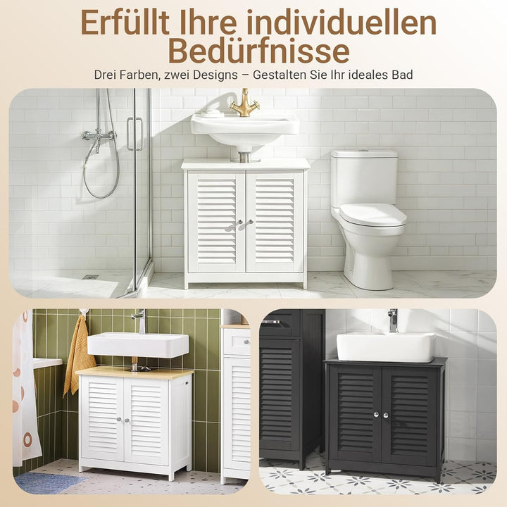 SoBuy® FRG237-W Waschbeckenunterschrank Badschrank Unterschrank Badmöbel in weiss BHT ca: 60x58x34cm