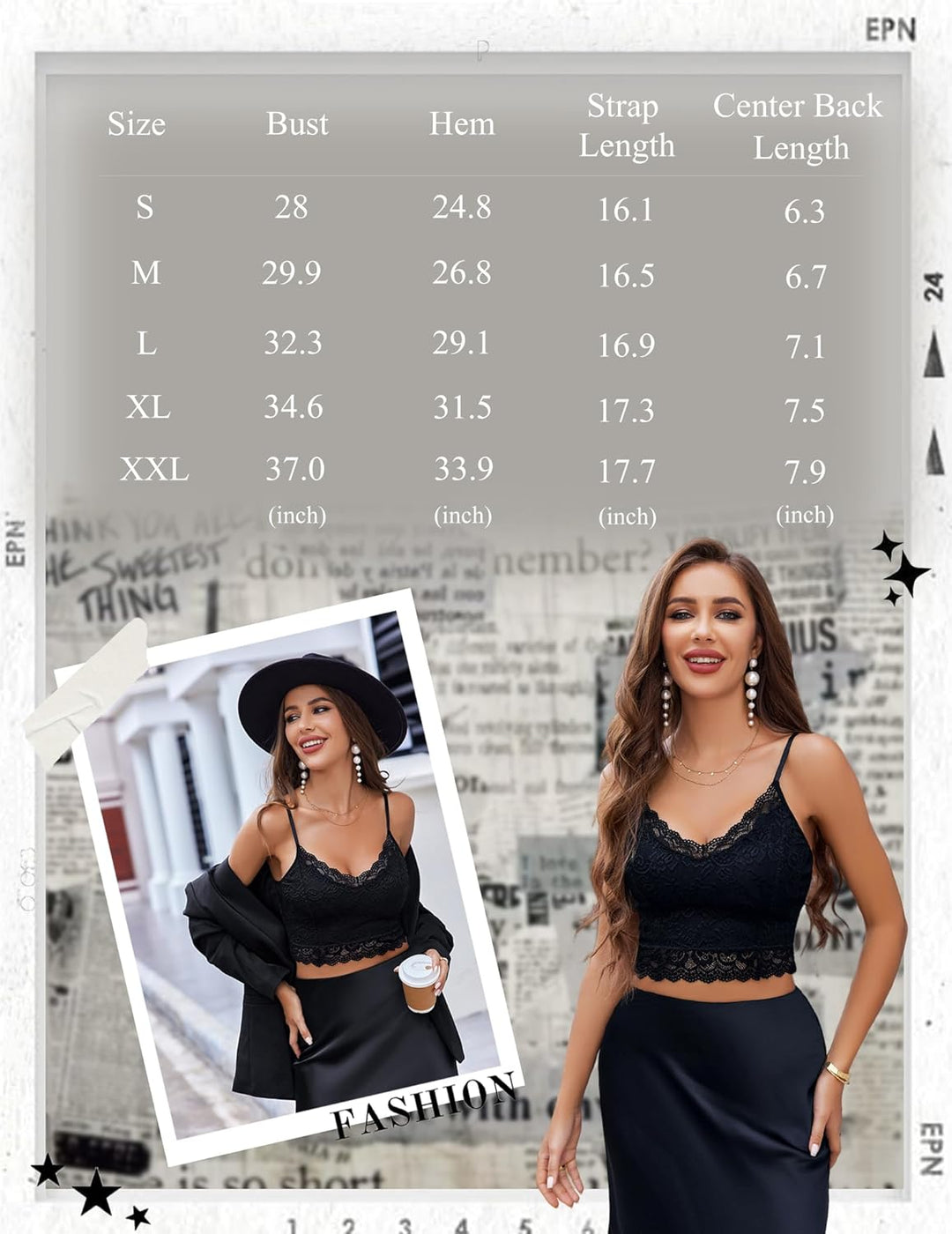 Avidlove Damen Spitzen Bustier Top Sexy Bralette Unterhemd Basic Spaghettiträger Camisole V-Ausschni