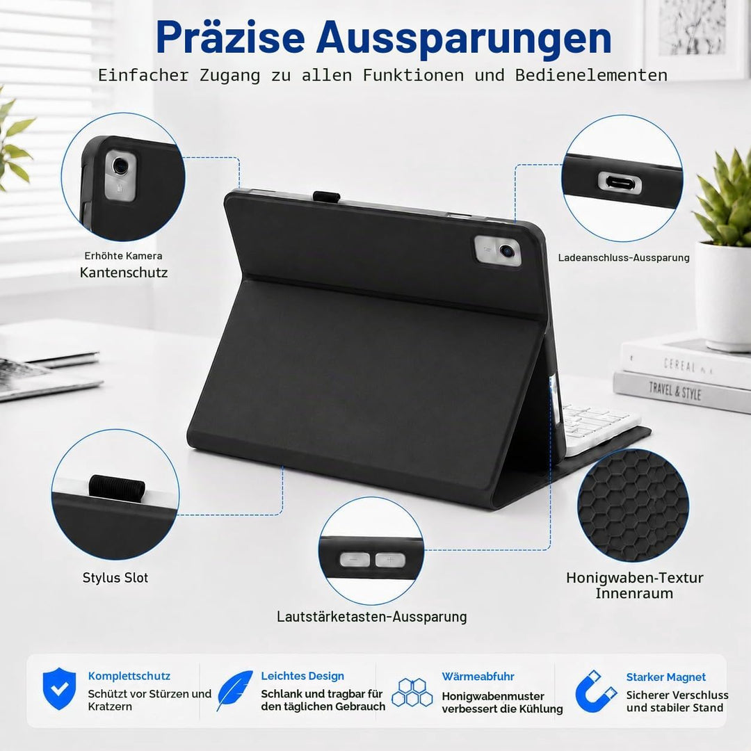 HLTOOP Tastatur Hülle für Lenovo Tab P11 (TB-J606) / P11 Plus 11 Zoll 2021 (TB-J616F/TB-J607), QWERT