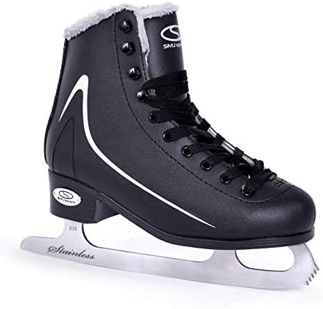 SMJ Calgary Herren Schlittschuhe Eiskunstlauf Eislaufschuhe Klassische Eislauf Schwarz | Grössen: 42