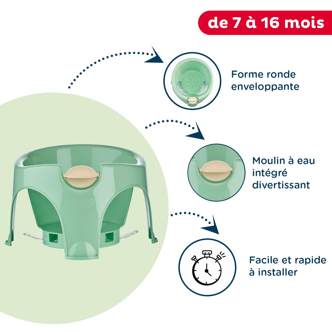 Thermobaby - Baby-Badering Aquafun - Bequemer, lustiger & stabiler Badering - Ergonomisches Design -