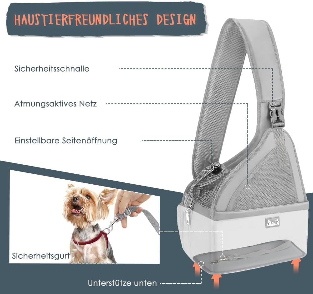 Eyein Hundefreundlich Tragetücher Hunde, Hände frei Reisetasche für kleine Haustiere mit verstellbar