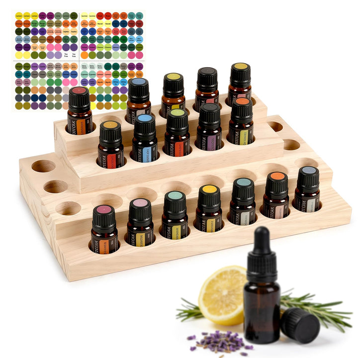 Ätherisches Öl Display Ständer, 30 Löcher Aromatherapie Öle Hölzern Tragen Gestell Halter Organisato