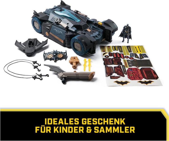 DC Comics - Ultimate Transforming Batmobile mit Batmanfigur (10cm), 1 Pfeil-Katapult, Lichteffekten,